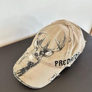 Hunting Hat Buck Wear‎ PREDATOR Whitetail Deer Distressed Camo Cap Hat Strapback